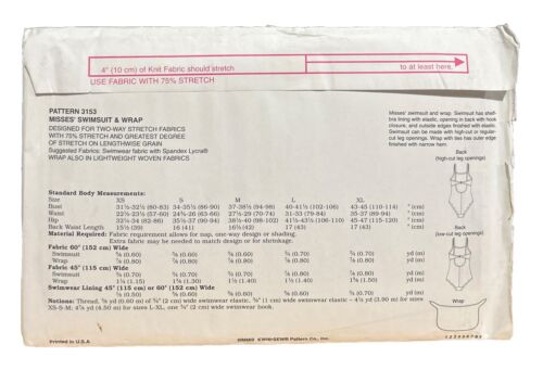 Kwik Sew 3153 Swimsuit Sewing PatternSewing Pattern - Picture 2 of 2