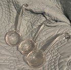 Vintage Etched Glass Mayonnaise Spoon Jelly Condiment Ladle Flat Bottom 5" — photo 1