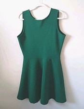 Asos Dress Women's 12 Green A Line Flare Mini Sleeveless Scoop Neck Stretch