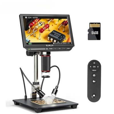EM4K 4K HDMI Digital Microscope for Electronics 8'' 2000X Soldering Microscope