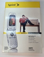 Sanyo MM-8300 Silver Sprint Rare Flip Phone New Unused In Plastic Vintage 2005