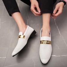 38-45 Size Mens Hollow Out Breathable Casual Slip on Loafers Evening Party Shoes