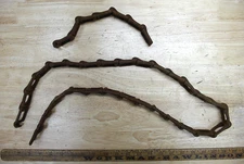 2 Lengths Antique Square Link Chain,46" & 11" Rusty, Krusty, & Kool,Re-Purpose!