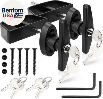 Shed Door Lock Latch, 2 Pack 5-1/2 Inch Stem Shed Door T Handle Lock with 8 Keys