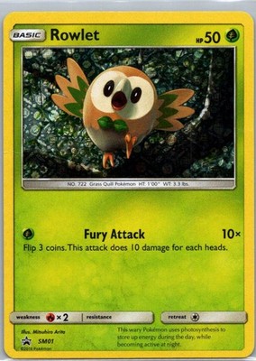 Pokemon TCG Rowlet SM01 SM Black Star Promos Cosmos Holo NM