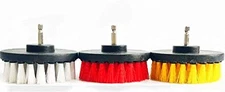 5in 3 Piece Soft, Medium and Stiff Power Scrubbing Brush Red, Yellow, Green 