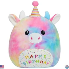 Cute 12 Inch Cow Plush Stuffed Animal Toy, Soft Rainbow Unicorn Pillow Gift