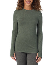 CUDDL DUDS Ultra Cozy Long Sleeve Crewneck Top sz S Small 6-8 Sage Green