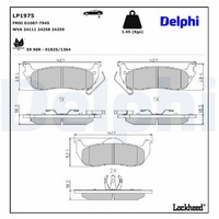 Bremsbelagsatz Scheibenbremse Delphi LP1975 FüR Jeep Commander Cherokee XK WK WH