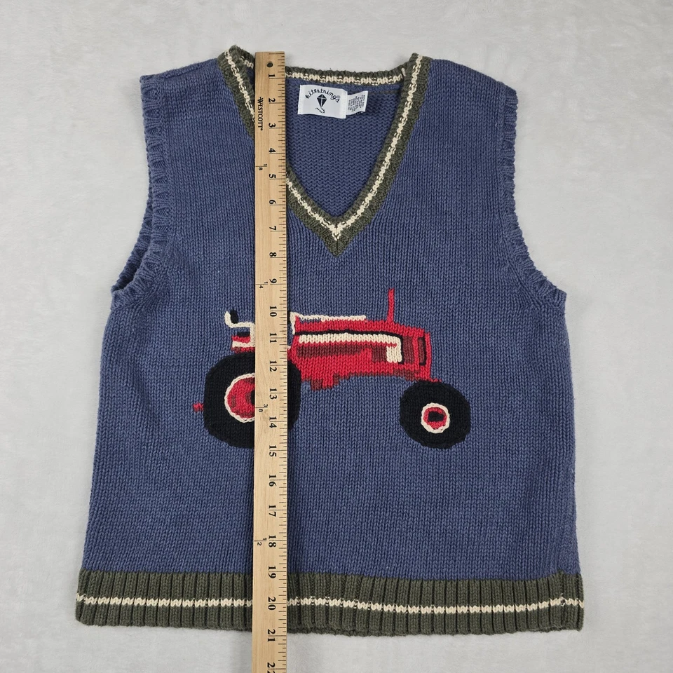 Kitestrings by Hartstring Kids Size 12/14 Sweater Vest Boys Red Tractor - Image 3 of 4