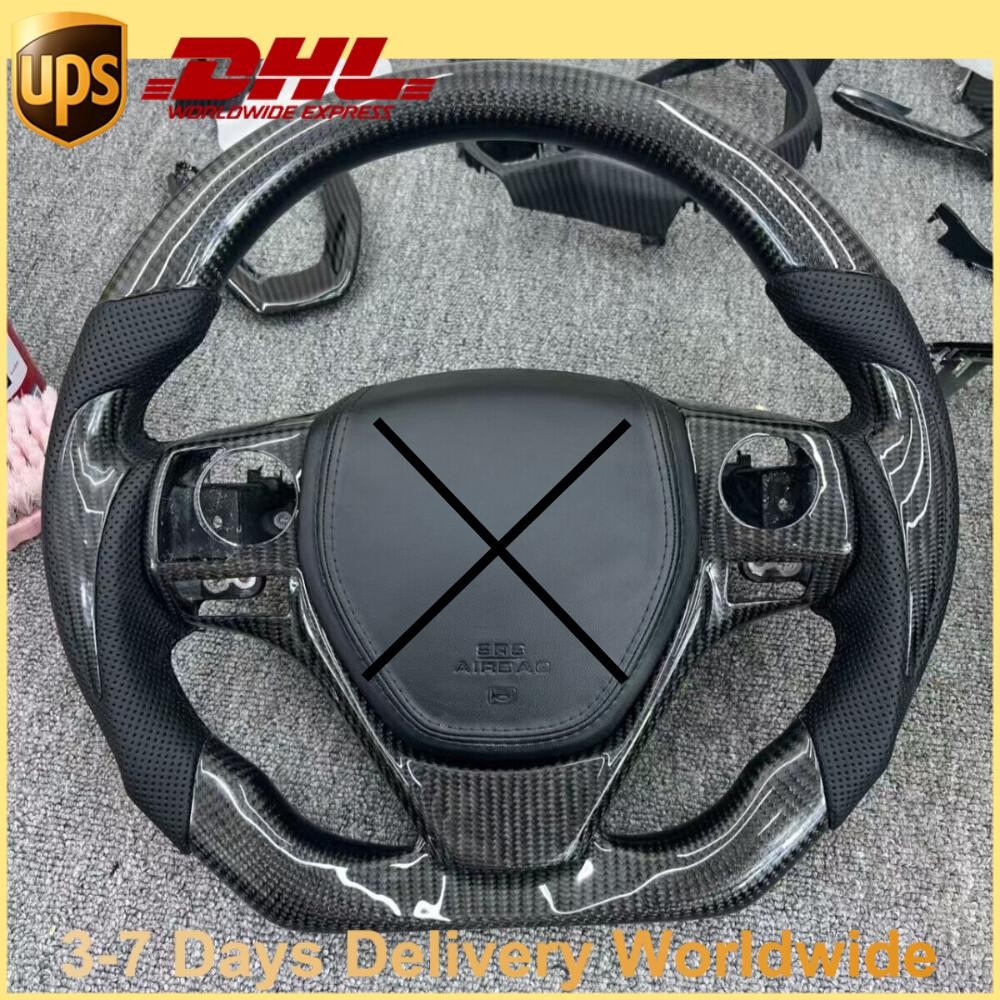 Real Carbon Fiber Leather Steering Wheel for Toyota Corolla RAV4 / IM 2014-2018