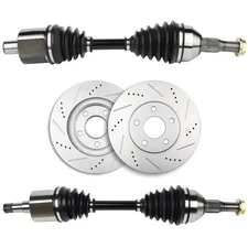 4pcs Front CV Axles Brake Discs Rotors For Chevrolet Impala 2000-2005 3.4L 3.8L