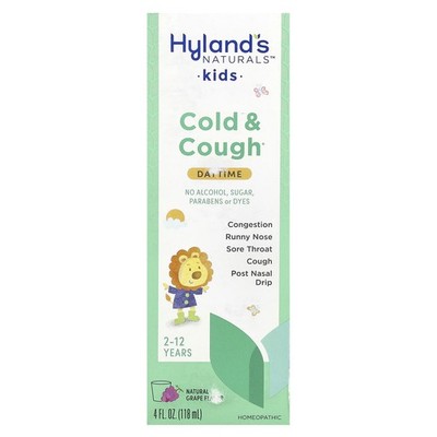 Kids, Cold & Cough, Daytime, Ages 2-12, Natural Grape, 4 fl oz (118 ml)