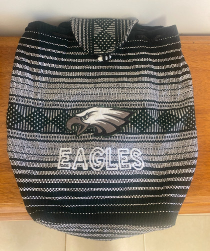 Philadelphia Eagles Knit Drawstring Bag – Tribal Design with Team Logo –Fan Gear
