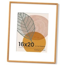16x20 Frame - Solid Wood 16 x 20 Picture Frame With Mat for 16x20 - 1P Teak