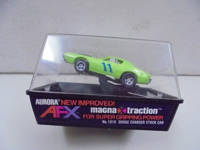 Aurora AFX Dodge Charger # 11 Lime Blue Number Rare With Box