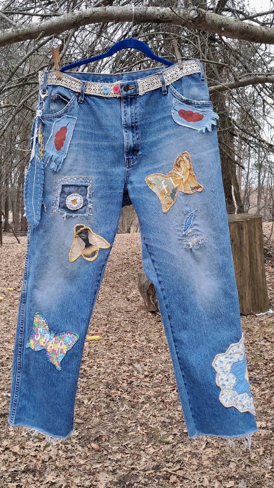 Upcycled  OOAK Reworked Boho   Patchwork Boyfrien… - image 1