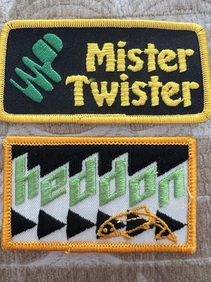 Vintage Heddon Embroidered Patch Fishing & Mister Twister Patch 70 s Not Used