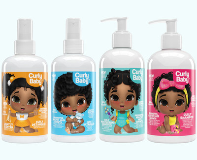 Curly Baby Entwirrer, Shampoo & feuchtigkeitsspendender Smoothie 8oz - Sanfte Haarpflege