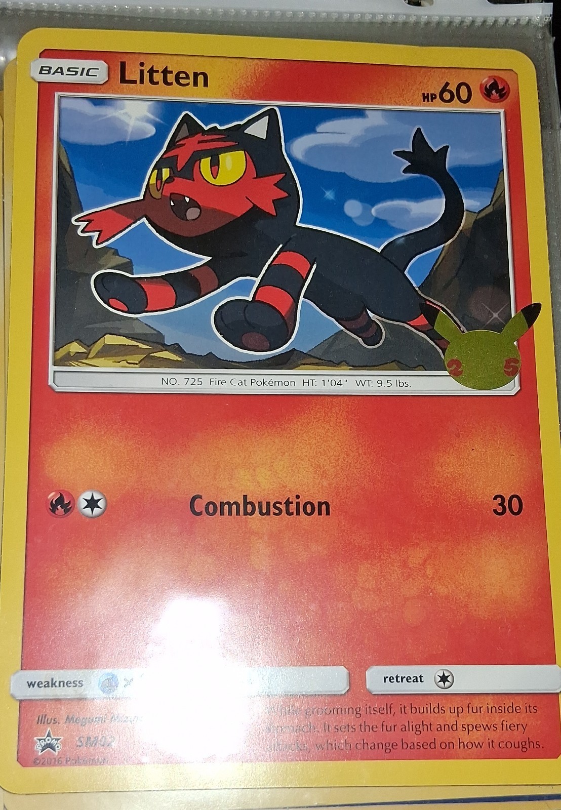 OVERSIZED Pokemon Litten SM02 25th Anniversary First Partner Pack Regular