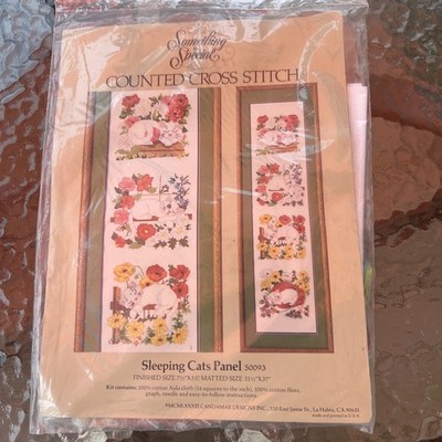 Vintage 1987 Something Special Sleeping Cats Counted Cross Stitch Kit New 125c
