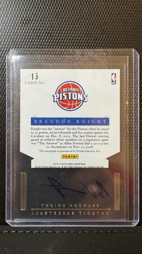 2012-13 Panini Rookie Inscriptions Brandon Knight RC Auto #15 - Image 2 of 2