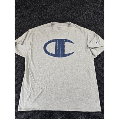 #ad Champion Mens XL Heather Gray Graphic Big Logo Short Sleeve T Shirt $11.00