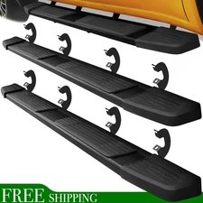 Flat Pedal For 19-26 Chevy Silverado Crew Cab 6" Running Board Nerf Bar Black