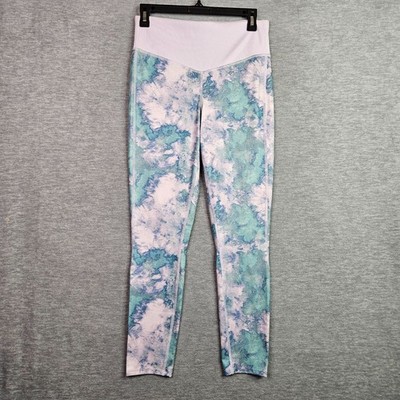 The North Face Leggings Women Large Blue White Tie Dye Activewear UPF 40+