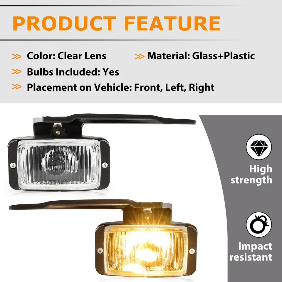 Bumper Fog Lights Driving Lamp For 1988-1998 99 00 Chevy GMC C/K 1500 Left+Right - Image 3 of 4