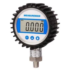 3-1/8" Dial Size, Digital Pressure Gauge, 0-5000Psi/Bar/Mpa/Kpa, 1/4" NPT Lower 