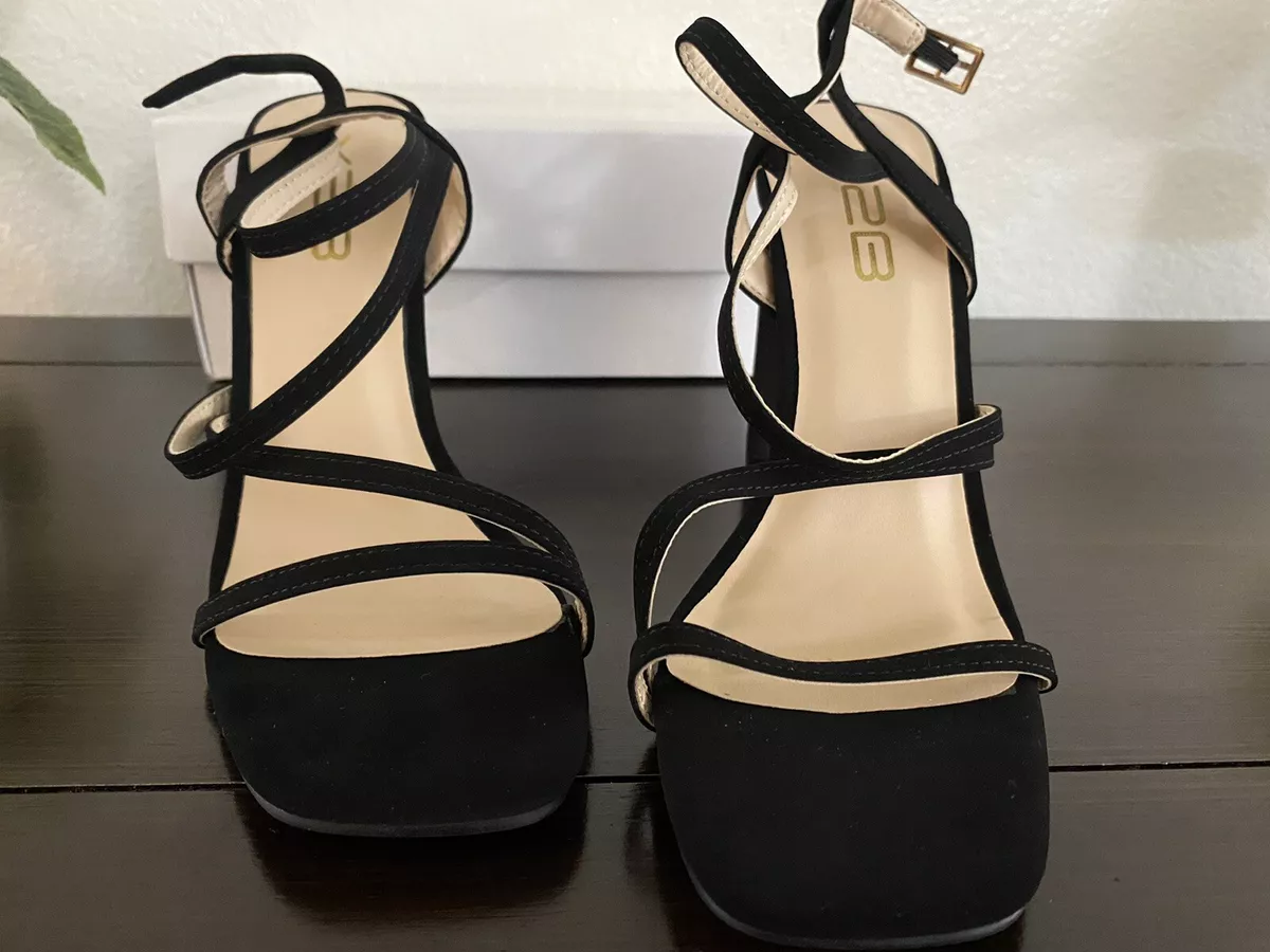 X2B Women s Stiletto Strappy Square Open Toe High Heels Shoes Size