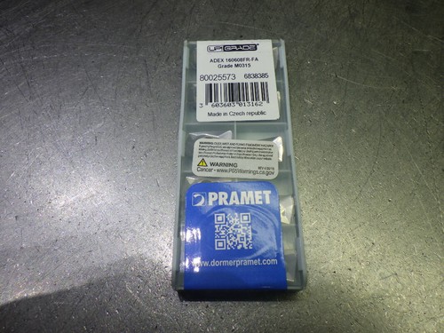 Pramet Carbide Milling Inserts QTY10 ADEX 160608FR-FA M0315 (LOC1460) - 第 1/2 張圖片