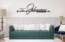 Personalized Metal Family Name Sign - Custom Wall Art for Home Decor  Gifts