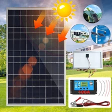 30W Solar Panel 12V Trickle Charger Battery Charger Kit Maintainer Boat Car RV