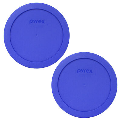 Pyrex 7201-PC Sapphire Blue Plastic Storage Replacement Lid Cover (2-Pack)