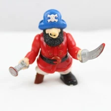 Vintage 1994 Fisher Price Great Adventures Pirate Red Captain Movable Arms 2.5"