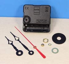 Quartex Quartz Battery QUIET Sweep Clock Movement NO TICK 1/4" Thick Dial TERRY