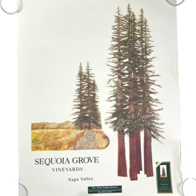 Sequoia Grove Vineyards Cabernet Vtg Poster 19x25 Napa Valley Watercolor Redwood