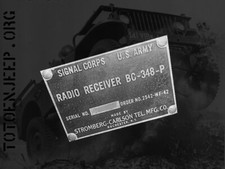 plate plaque LABEL plaquette POSTE RADIO BC-348 P  .... jeep dodge us ww2