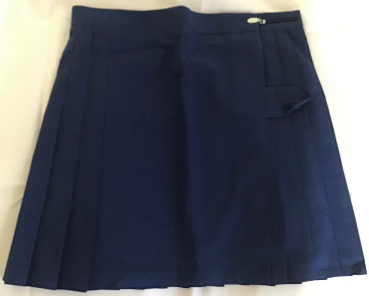 GIRLS SCHOOL UNIFORM NAVY PLEATED GYM SKIRT SPORTS NETBALL TENNIS 24 W x 16 L