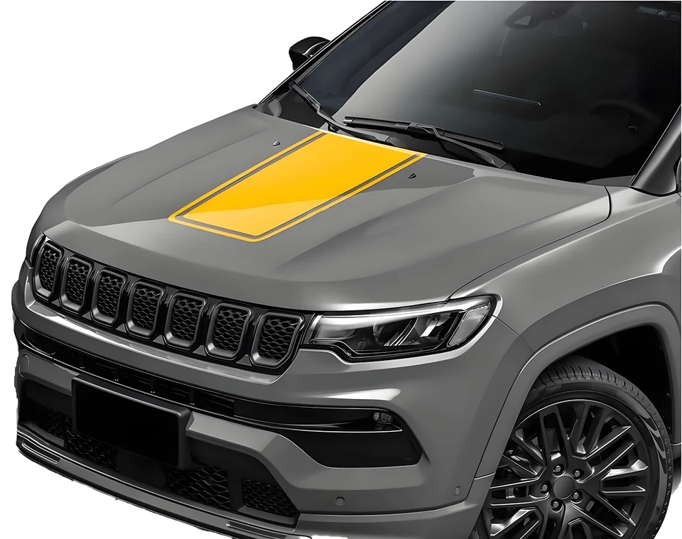 Calcomanía de vinilo con gráficos a rayas para capó de coche con brújula apta para Jeep Foto 3 de 4