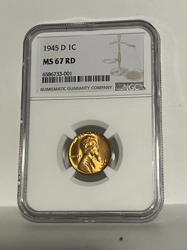 1945 D NGC MS 67 RDUnited States / American Lincoln Wheat Cent.
