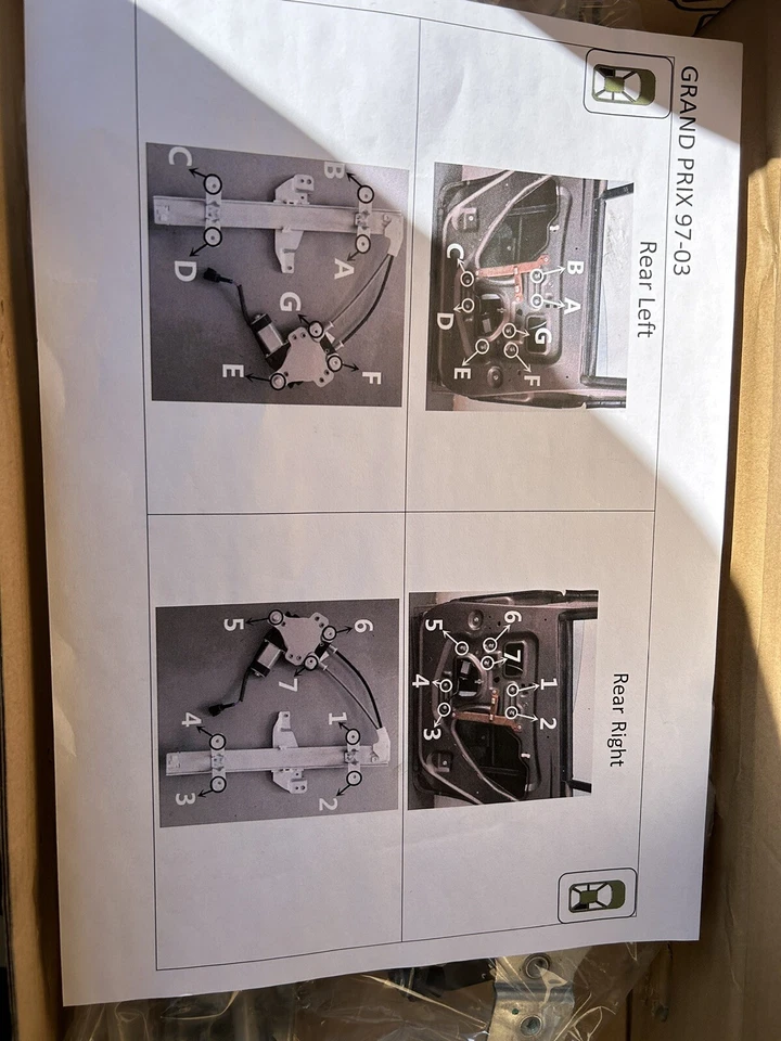 Motor regulador ventana eléctrico Pontiac Grand Prix 1997-2003 Foto 3 de 3