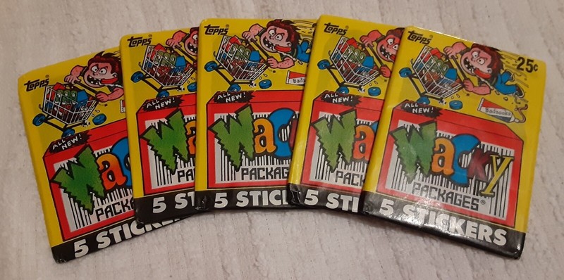 2 Packs 1979 Topps Mork and Mindy and 5 Packs 1990 Wacky Packages Trading Cards