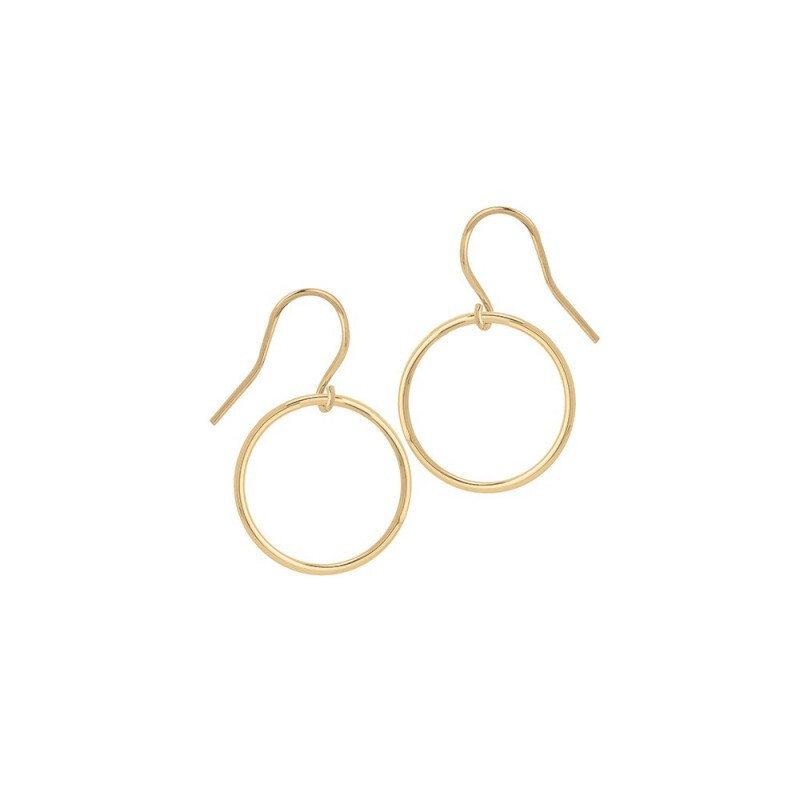 Boucles d'oreilles pendantes cercles plaqué or parfaites pour vos soirées d'été