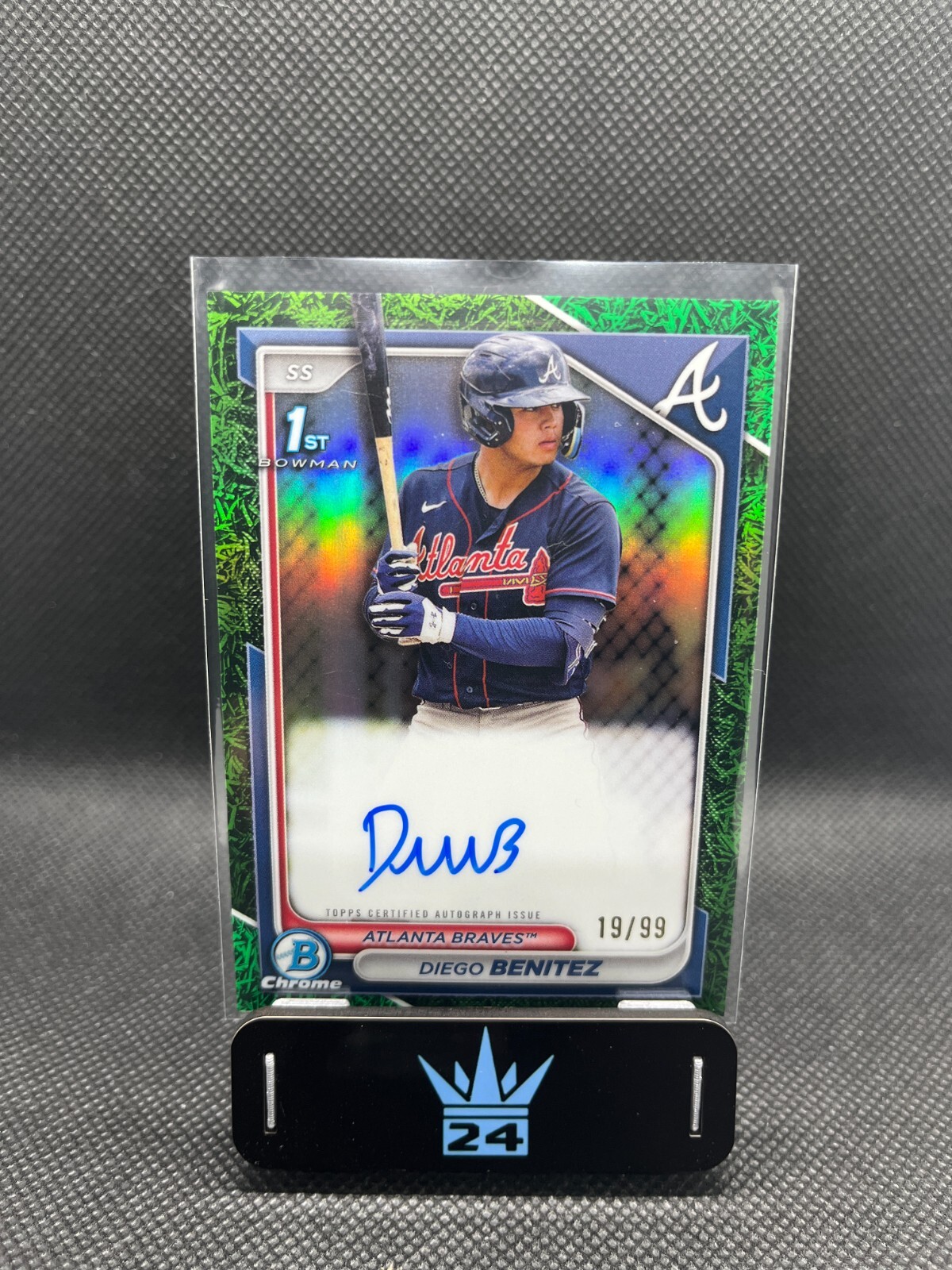 Diego Benitez 2024 Bowman Chrome Prospect Auto CPA-DB 1st Green Grass /99