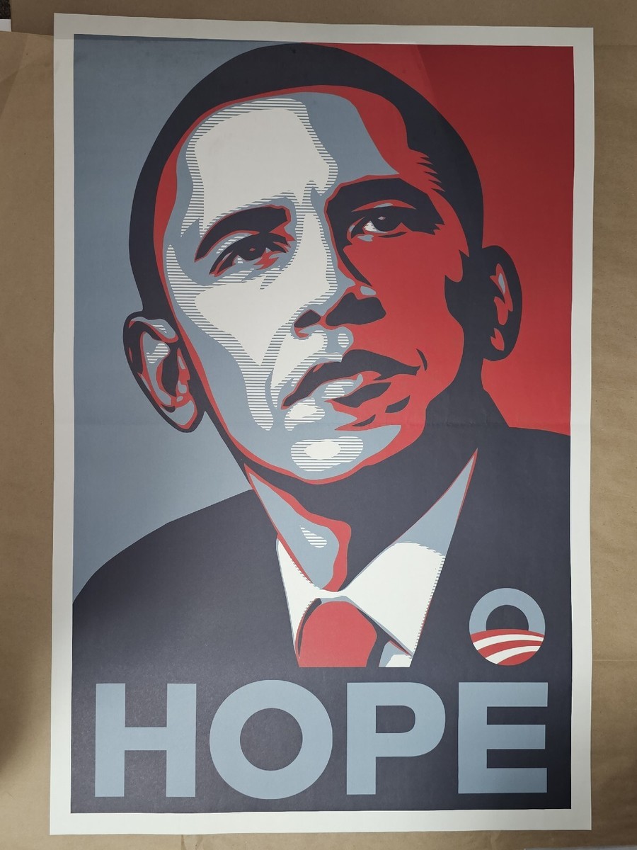 SIGNED HOPE Barack Obama 2008 Shepard Fairey Obey Giant Poster
