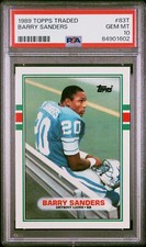 1989 TOPPS TRADED #83T BARRY SANDERS ROOKIE RC PSA 10