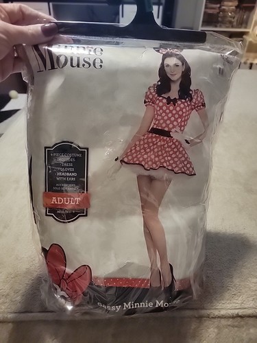 Minnie Mouse Costume Adult Disney Halloween Fancy Dress Med